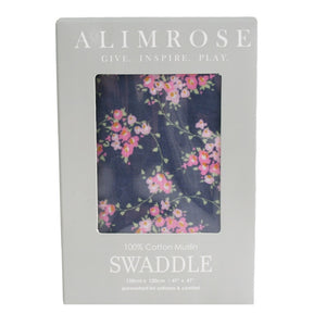Alimrose - Muslin Swaddle - Wildflower Navy | milk + ginger