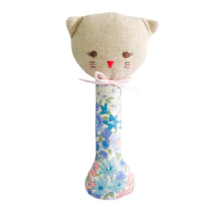 Alimrose - Kitty Stick Rattle - Liberty Blue | milk + ginger