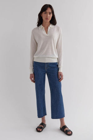 Assembly Label - Ardy Linen Cotton Polo - Antique White | milk + ginger