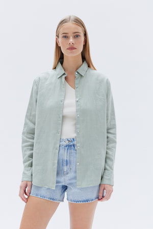Assembly Label - Xander Linen Shirt - Nettle