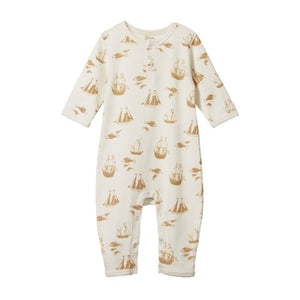 Nature Baby - Henley Pyjama Suit - Voyage Sleepwear Print | milk + ginger