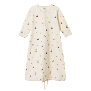 Nature Baby - Sleeping Gown - Bunny Garden Print | milk + ginger