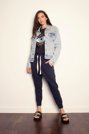 The Others - The Studded Denim Jacket - Mid Blue | milk + ginger