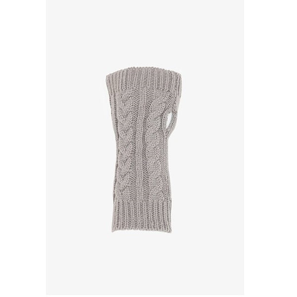 Antler - Knitted Cable Fingerless Glove - Grey
