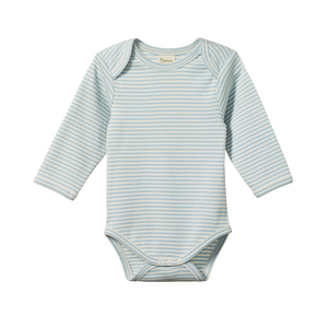 Nature Baby - Long Sleeve Body Suit - Pond Stripe | milk + ginger