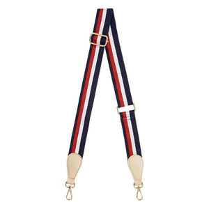 Elms + King - Accent Strap - Navy Tri Colour w/ Light Gold Tab | milk + ginger