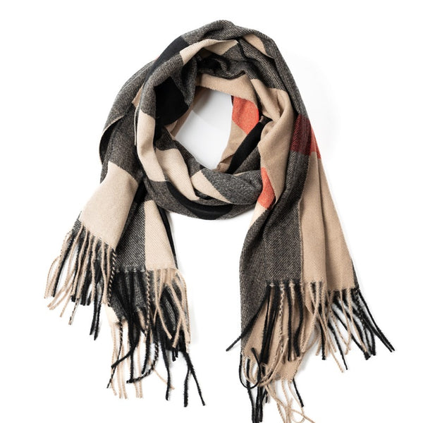 Stilen - Checkered Scarf - Charcoal