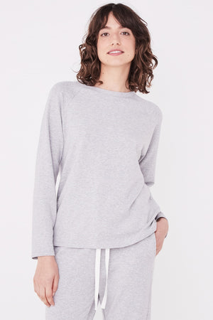 Assembly Label - Kin Fleece Top - Grey Marle | milk + ginger