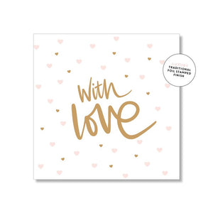Just Smitten Mini Gift Card - With Love with Pink Hearts | milk + ginger