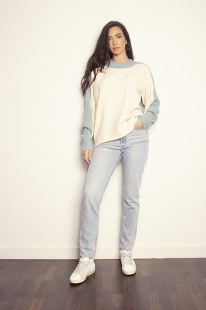 The Others - The Cable Knit - Bone with Moss Back | milk + ginger