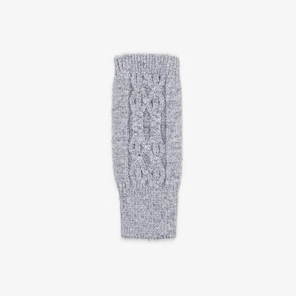 Antler - Wool Cable Fingerless Gloves - Grey