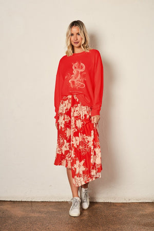 The Others - Vintage Sweat - Red / Peach Tree Snake | milk + ginger