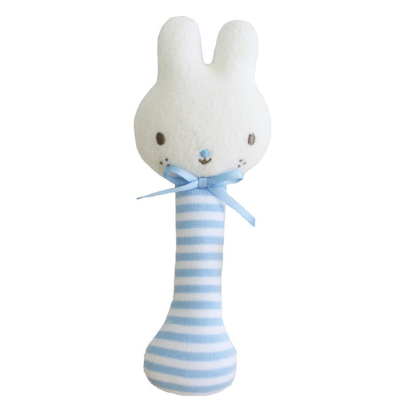 Alimrose - Baby Bunny Stick Rattle - Blue