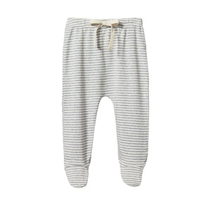 Nature Baby - Footed Rompers - Grey Marl Stripe | milk + ginger