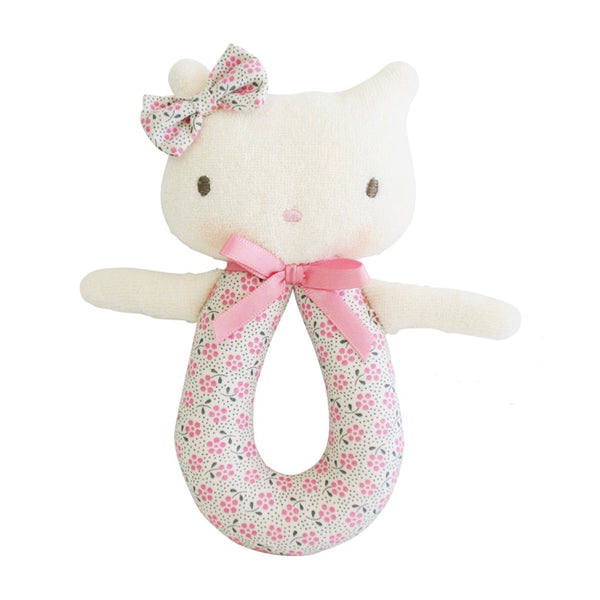 Alimrose - Kitty Grab Rattle - Ditsy Floral
