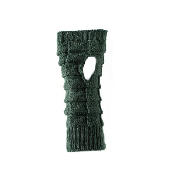 Antler - Knitted Fingerless Gloves - Khaki