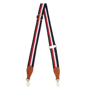 Elms + King - Accent Strap - Navy Tri Colour w/Tan Pebble Tab | milk + ginger