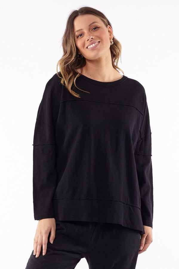 Foxwood - Jayne Throw On Top - Black | milk + ginger