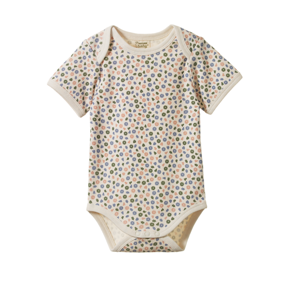 Nature Baby - Short Sleeve Body Suit -Chamomile Blooms Print