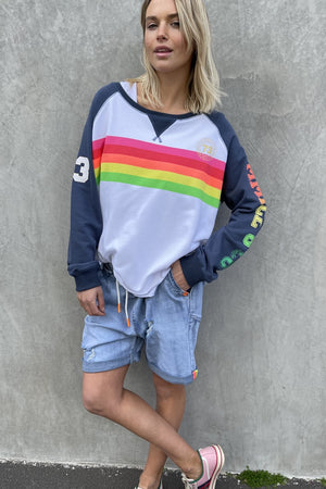 Hammill & Co - Sporty Rainbow Sweat - Navy / White | milk + ginger