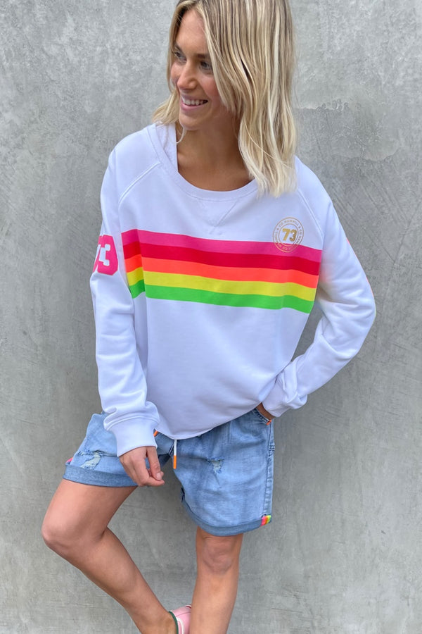 Hammill & Co - Sporty Rainbow Sweat - White | milk + ginger