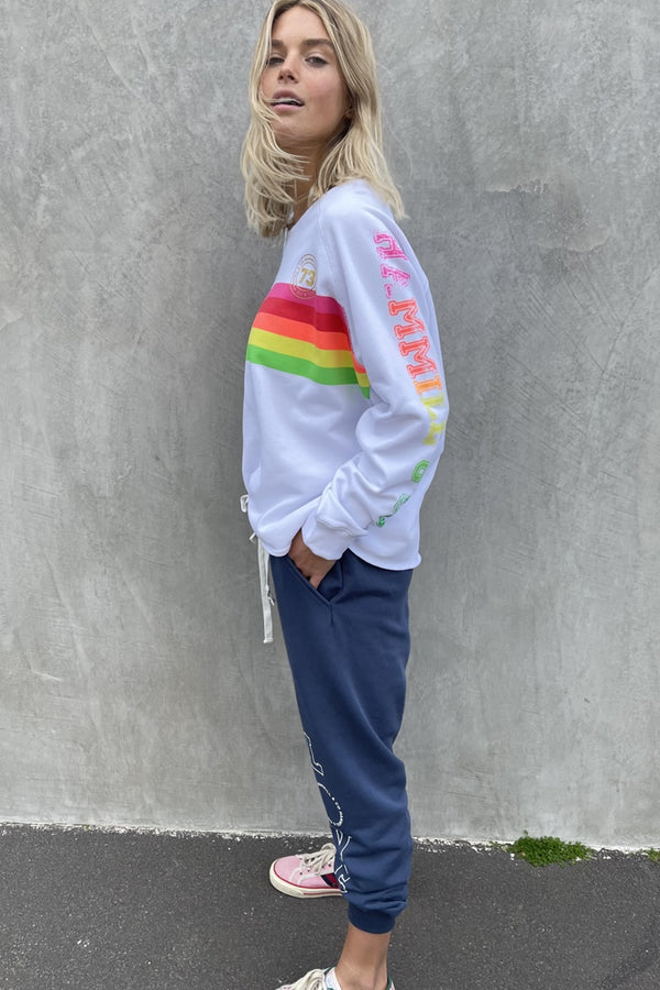 Hammill & Co - Sporty Rainbow Sweat - White | milk + ginger