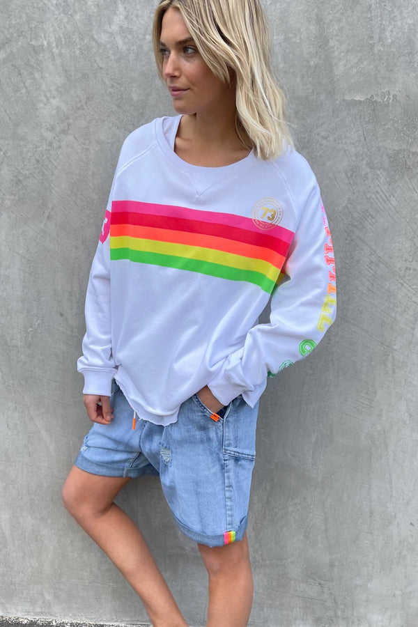 Hammill & Co - Sporty Rainbow Sweat - White | milk + ginger