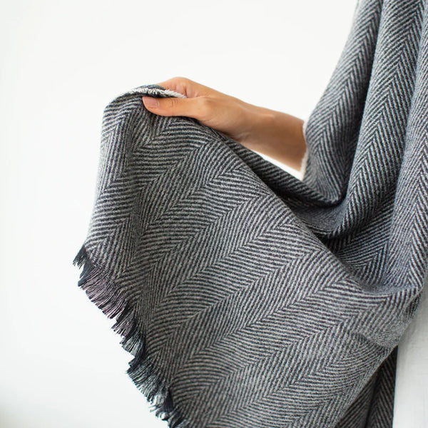 SOPHIE - Hey Herringbone Scarf - Charcoal