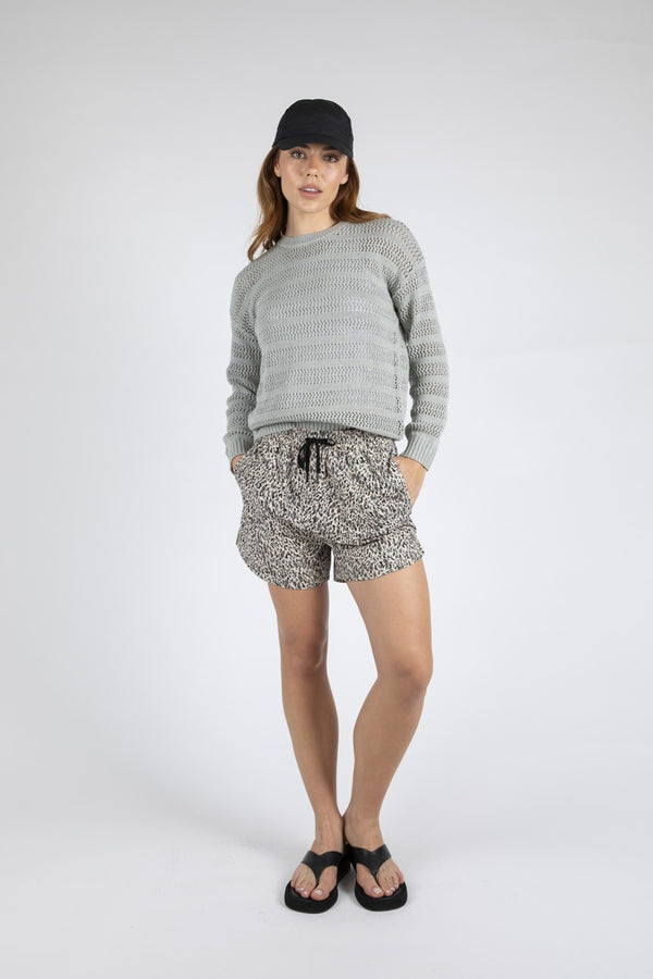 Marlow - Pointelle Crew Neck - Sea Fog