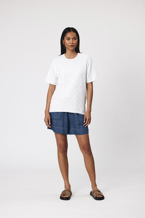 Marlow - Villa Weave Edit Tee - White