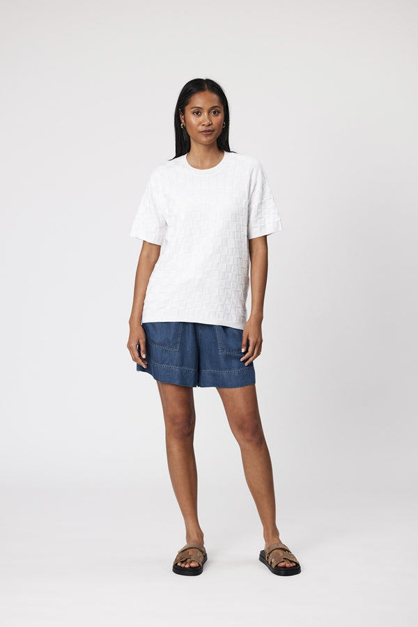 Marlow - Villa Weave Edit Tee - White