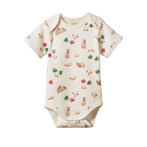 Nature Baby - Short Sleeve Body Suit - Country Bunny Print