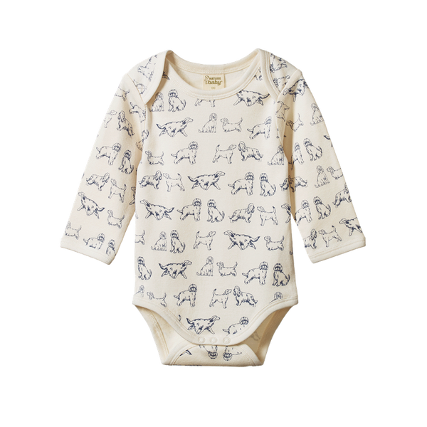 Nature Baby - Long Sleeve Bodysuit - Dog Days Print