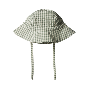 Nature Baby - Gingham Sunhat - Lagoon Check | milk + ginger