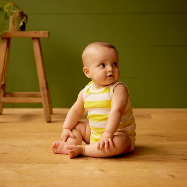 Nature Baby - Singlet Suit - Bold Sunny Stripe