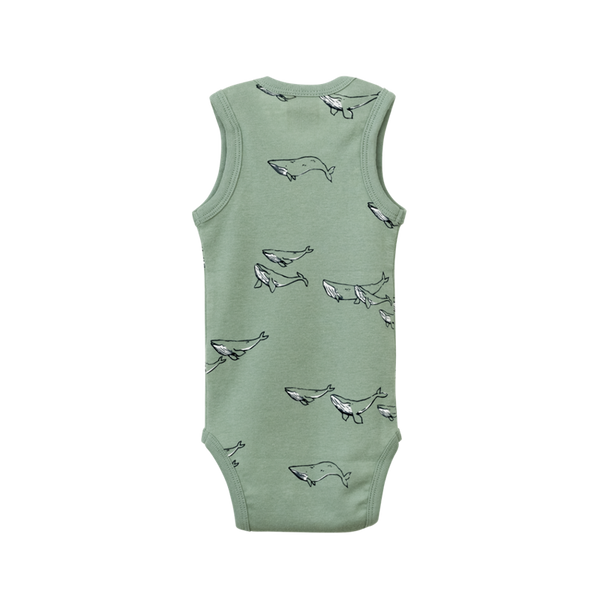 Nature Baby - Cotton Singlet Bodysuit - Humpback Whale | milk + ginger