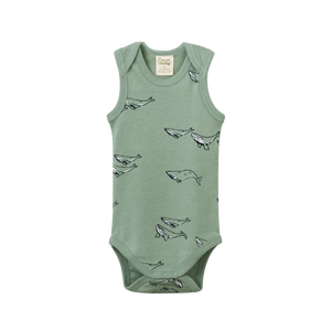 Nature Baby - Cotton Singlet Bodysuit - Humpback Whale | milk + ginger