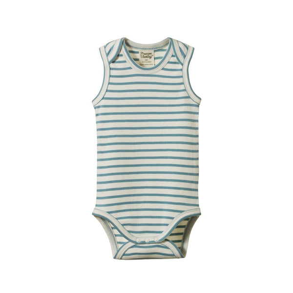 Nature Baby - Singlet Body Suit - Mineral Stripe