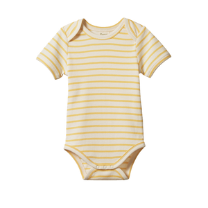 Nature Baby - Short Sleeve Bodysuit - Sunshine Sailor Stripe | milk + ginger