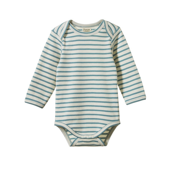 Nature Baby - Long Sleeve Body Suit - Mineral Sailor Stripe