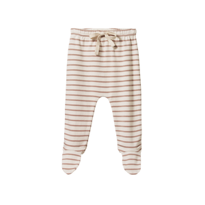 Nature Baby - Cotton Footed Rompers - Nougat Sailor Stripe | milk + ginger