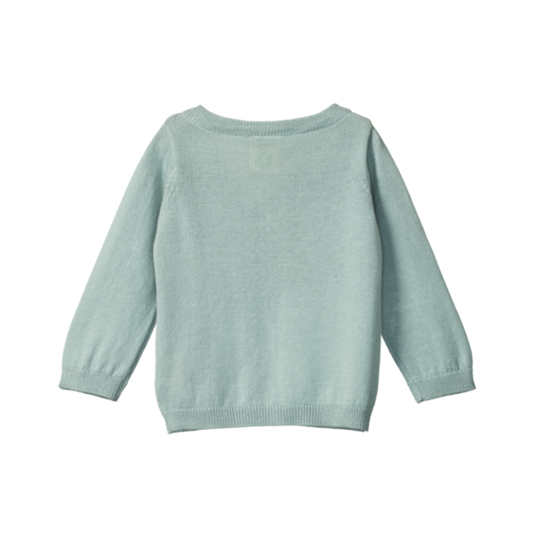 Nature Baby - Light Cotton Knit Cardigan - Mist | milk + ginger
