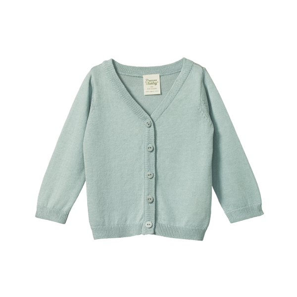 Nature Baby - Light Cotton Knit Cardigan - Mist | milk + ginger