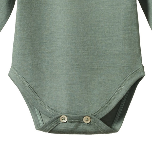 Nature Baby - Long Sleeve Merino Bodysuit - Nettle