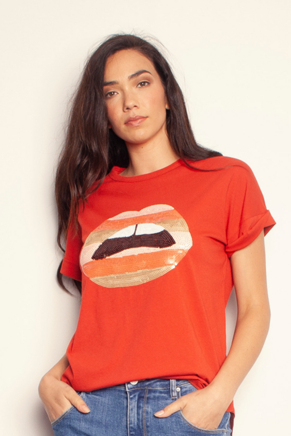The Others - The Relaxed Tee - Samba with Stripe Lips