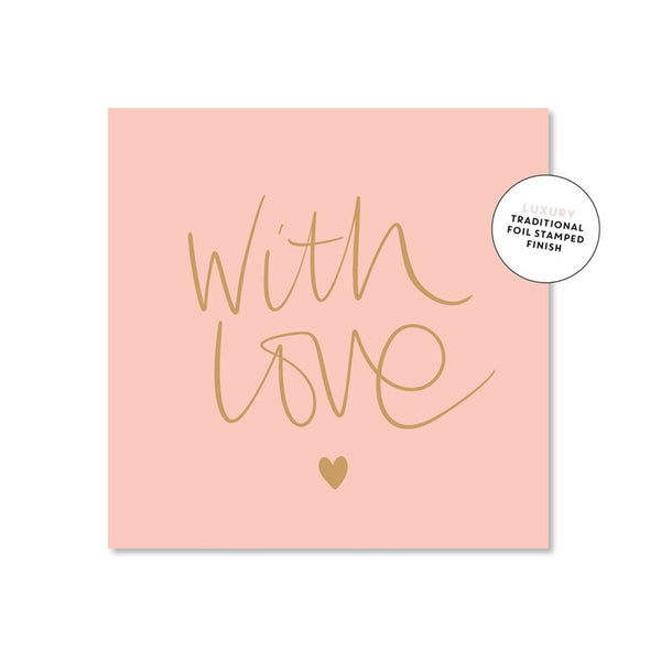 Just Smitten Mini Gift Card - With Love - Coral