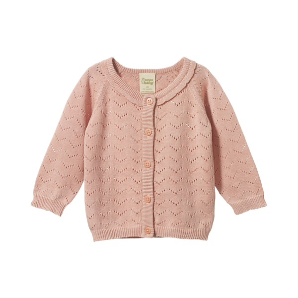 Nature Baby - Piper Cardigan - Rose Bud Pointelle